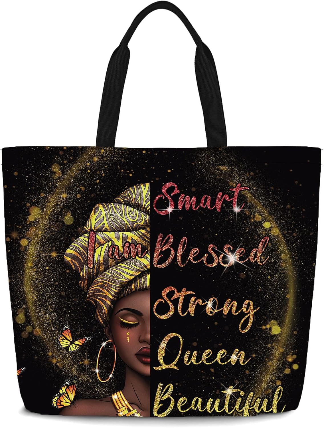 "Afro Queen Tote – Bold & Beautiful Handbag for Work, Shopping, and Everyday Adventures"