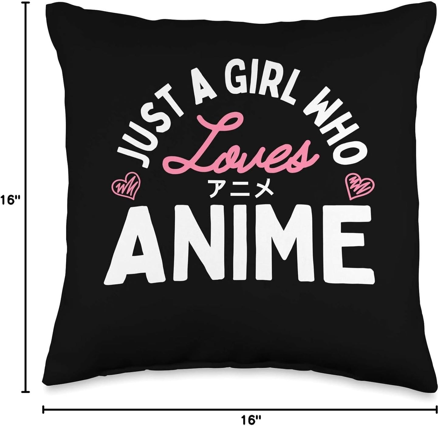 "Just a Girl Who Loves Anime" Throw Pillow – For the Ultimate Anime Lover! 💖✨