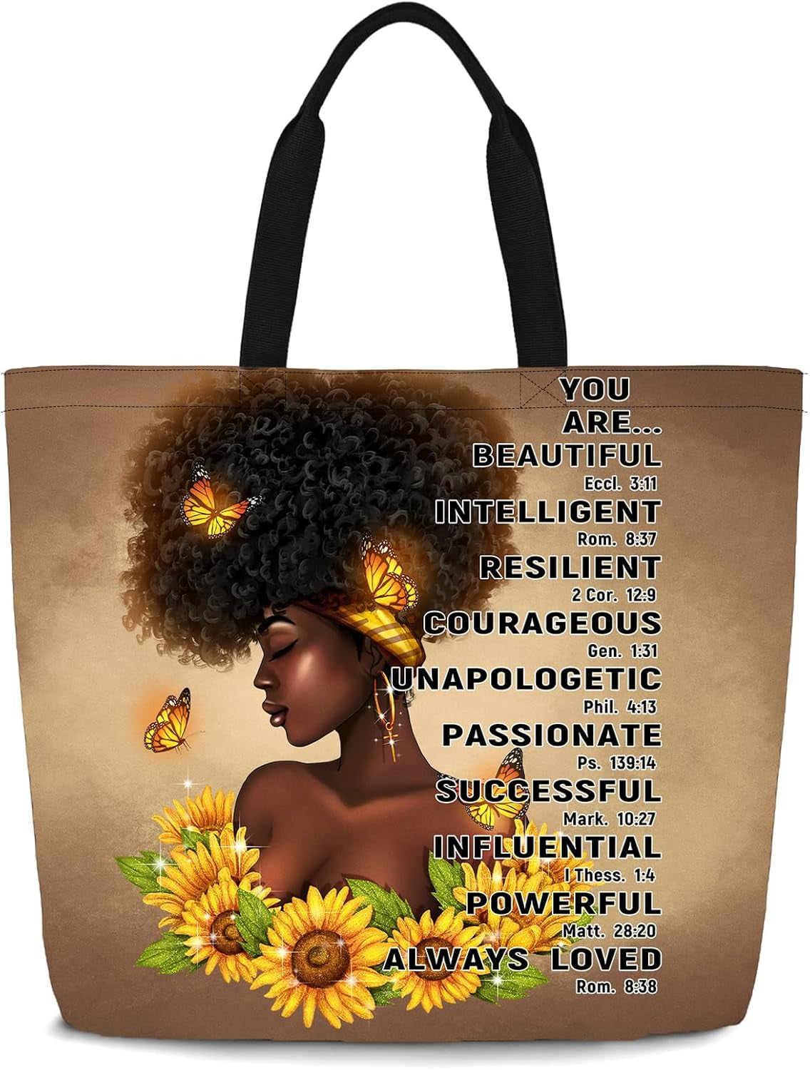 "Afro Queen Tote – Bold & Beautiful Handbag for Work, Shopping, and Everyday Adventures"