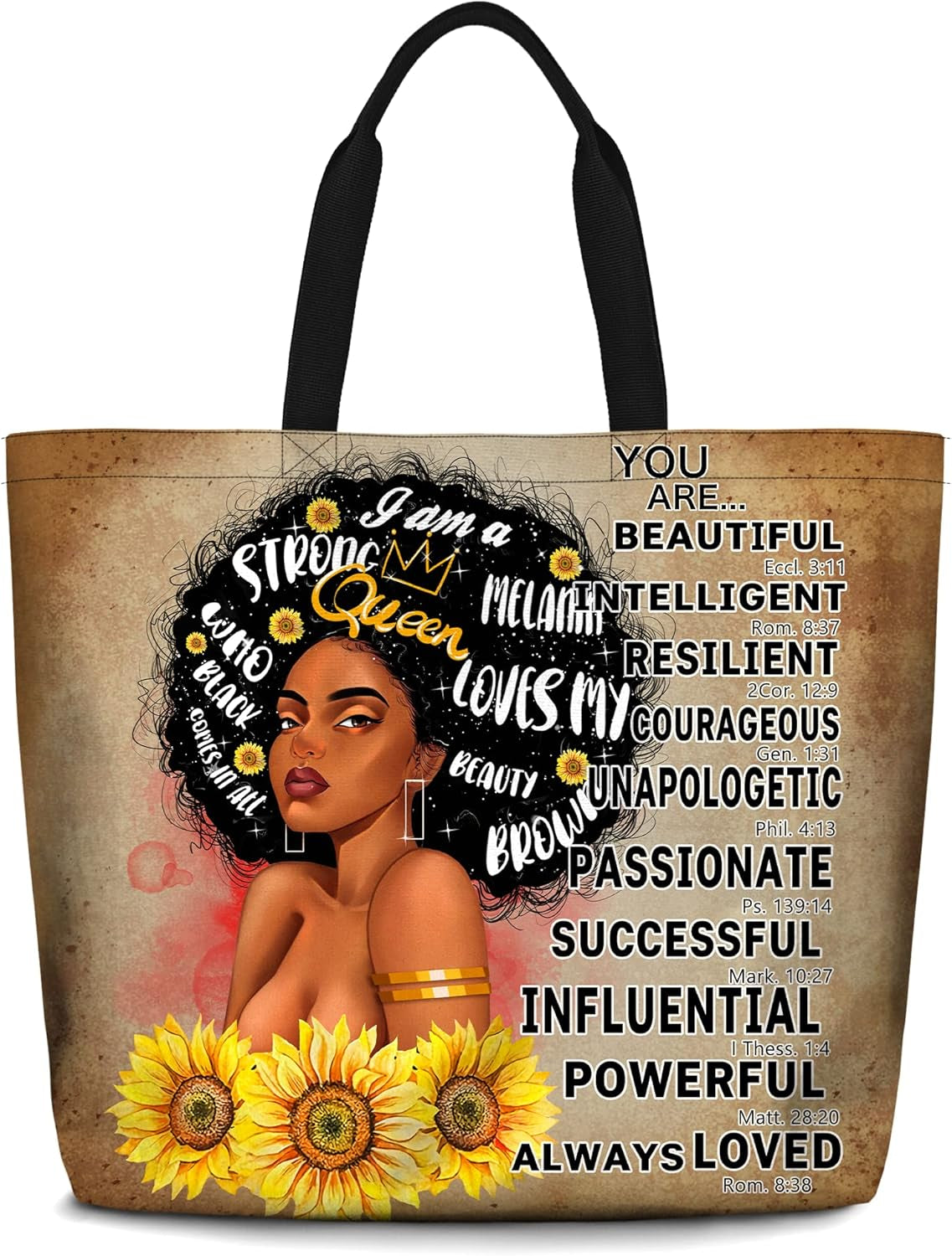 "Afro Queen Tote – Bold & Beautiful Handbag for Work, Shopping, and Everyday Adventures"