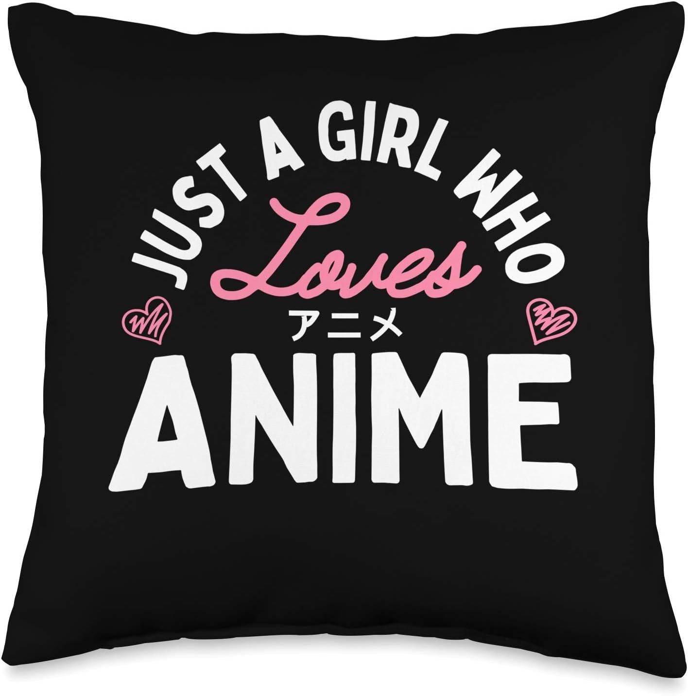 "Just a Girl Who Loves Anime" Throw Pillow – For the Ultimate Anime Lover! 💖✨